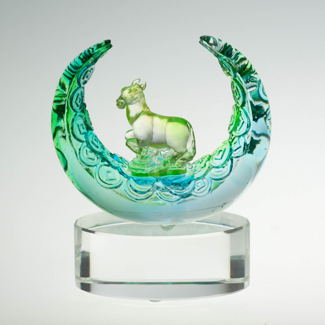 生肖琉璃藝術｜鈴羊角造型生肖擺飾 祥瑞寓意吉慶安康