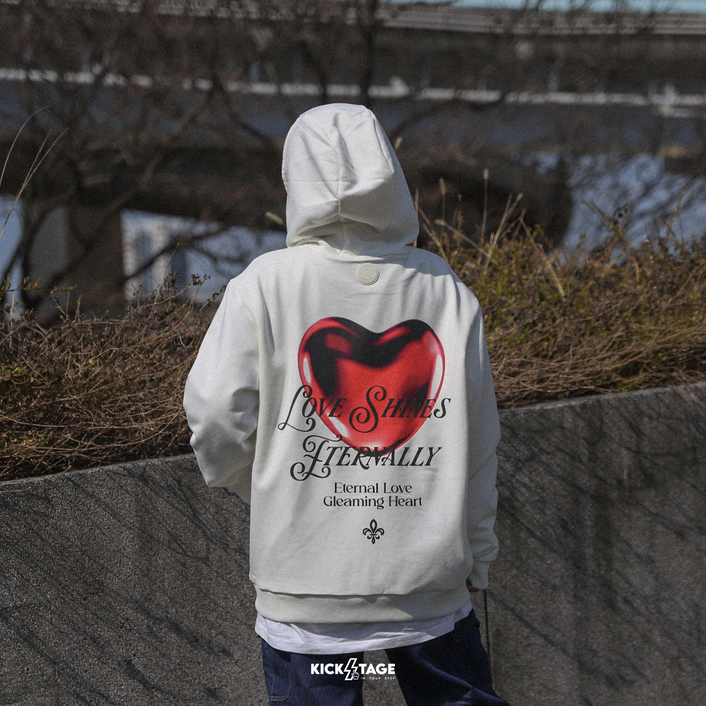 **特價商品售出無退換**男女款 PALLADIUM LOVE HOODIE 棉花糖色 背後愛心印花 毛巾布 標語 情人節 帽T【1011279-262】25VD