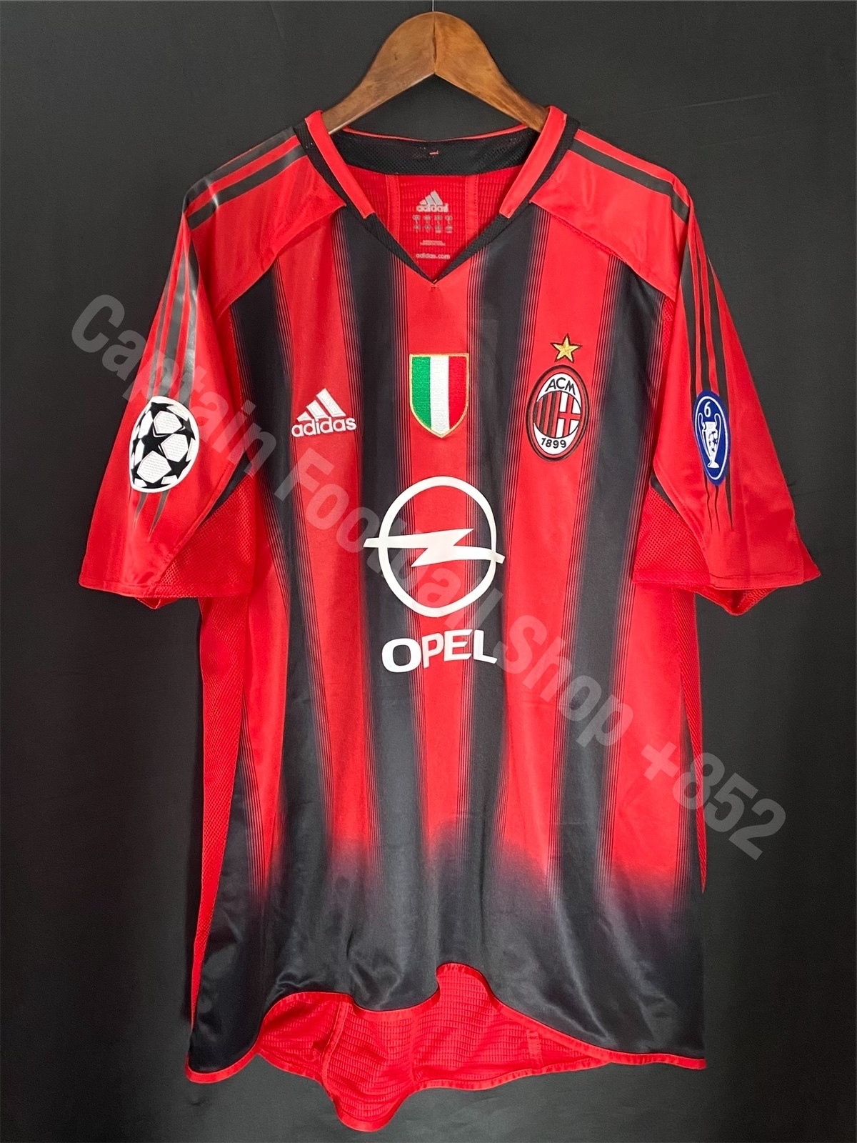(Player Issue) AC Milan 2004-2005 UEFA Champions League Adidas Home Player Issue Shirt #22 KAKA