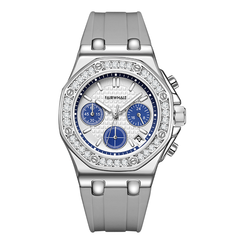 【Mark Fairwhale 馬克菲爾】FW-3590 鑽圈 真三眼 防水 計時 日期顯示 夜光 手錶
