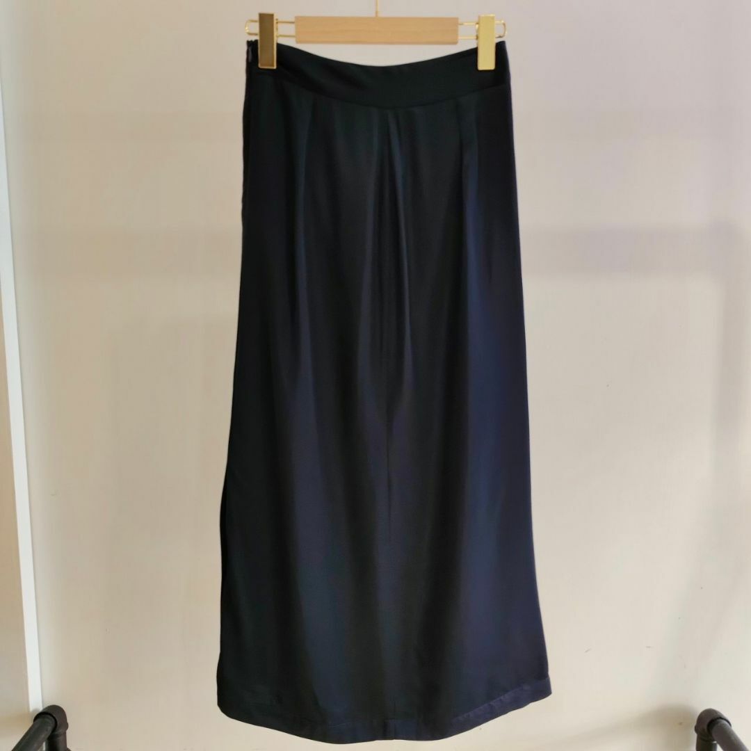 淑女後開叉過膝直筒裙