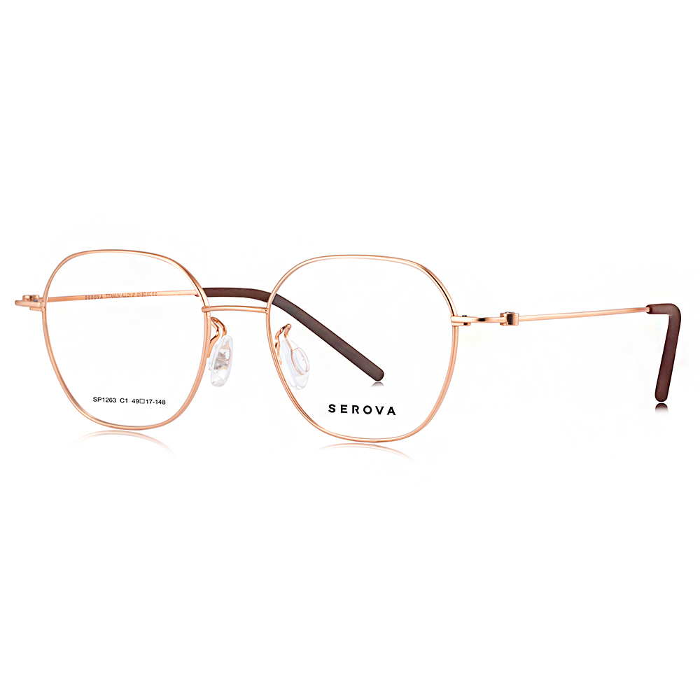 【SEROVA】SP1263 鈦金屬 多邊框光學眼鏡 ♣