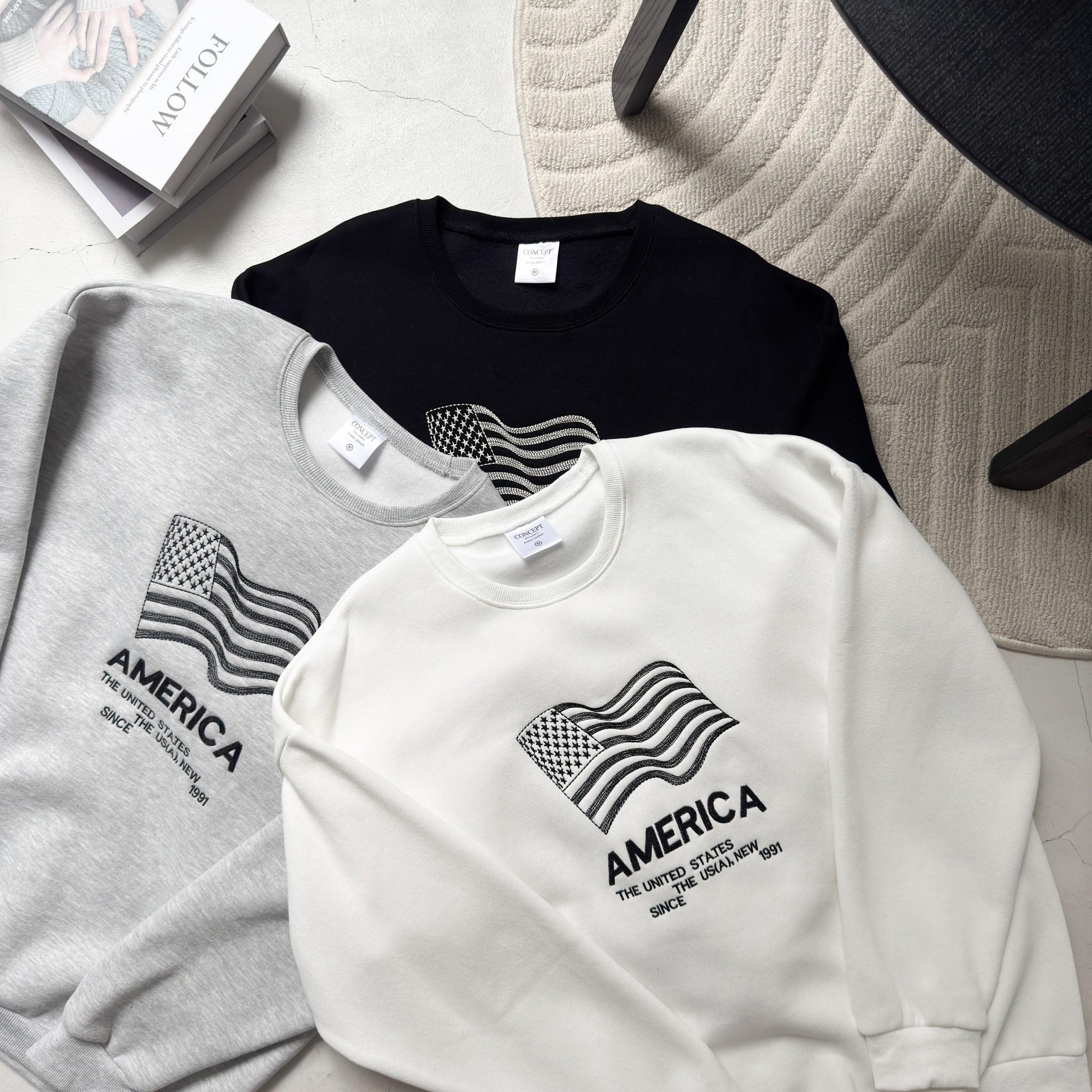 刺繡America大學T 80690