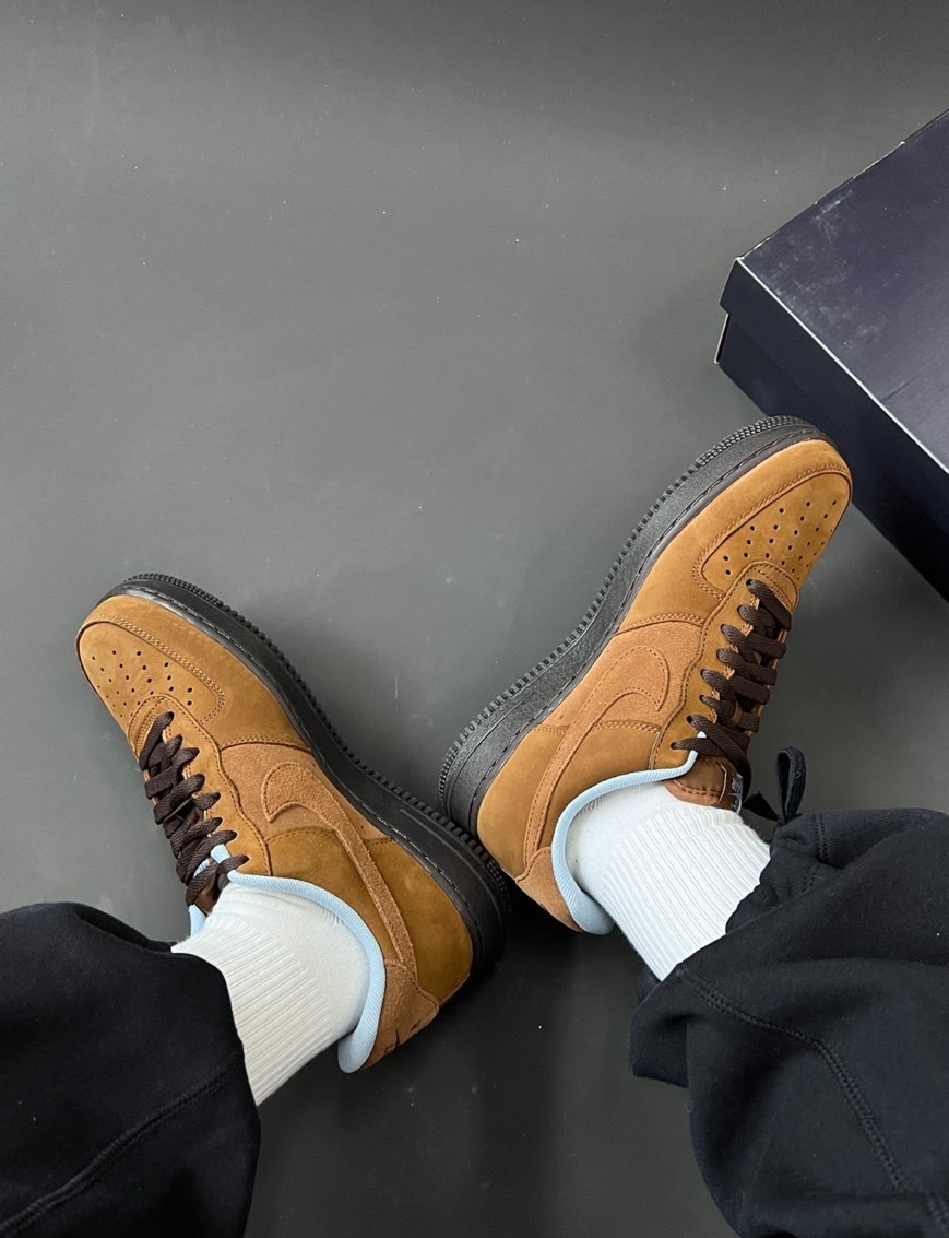 NIKE AIR FORCE 1 ‘07 AF1 摩卡可可 麂皮 跳色內襯 低筒 復古 休閒鞋 IB4617222