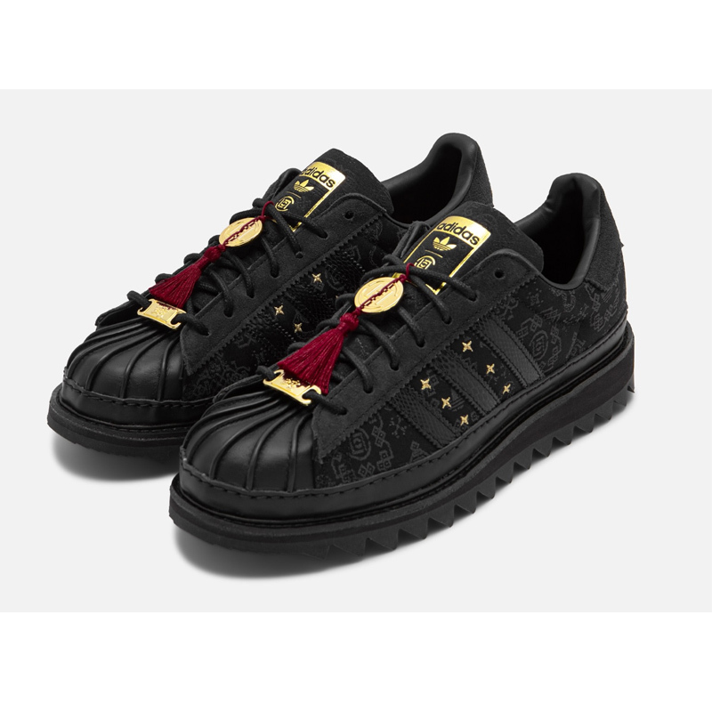 <連線代購商品>CLOT x ADIDAS SUPERSTAR Lunar New Year CNY 蛇年 黑色 正裝皮鞋 經典 休閒鞋【JR5114】CNYSNAKE