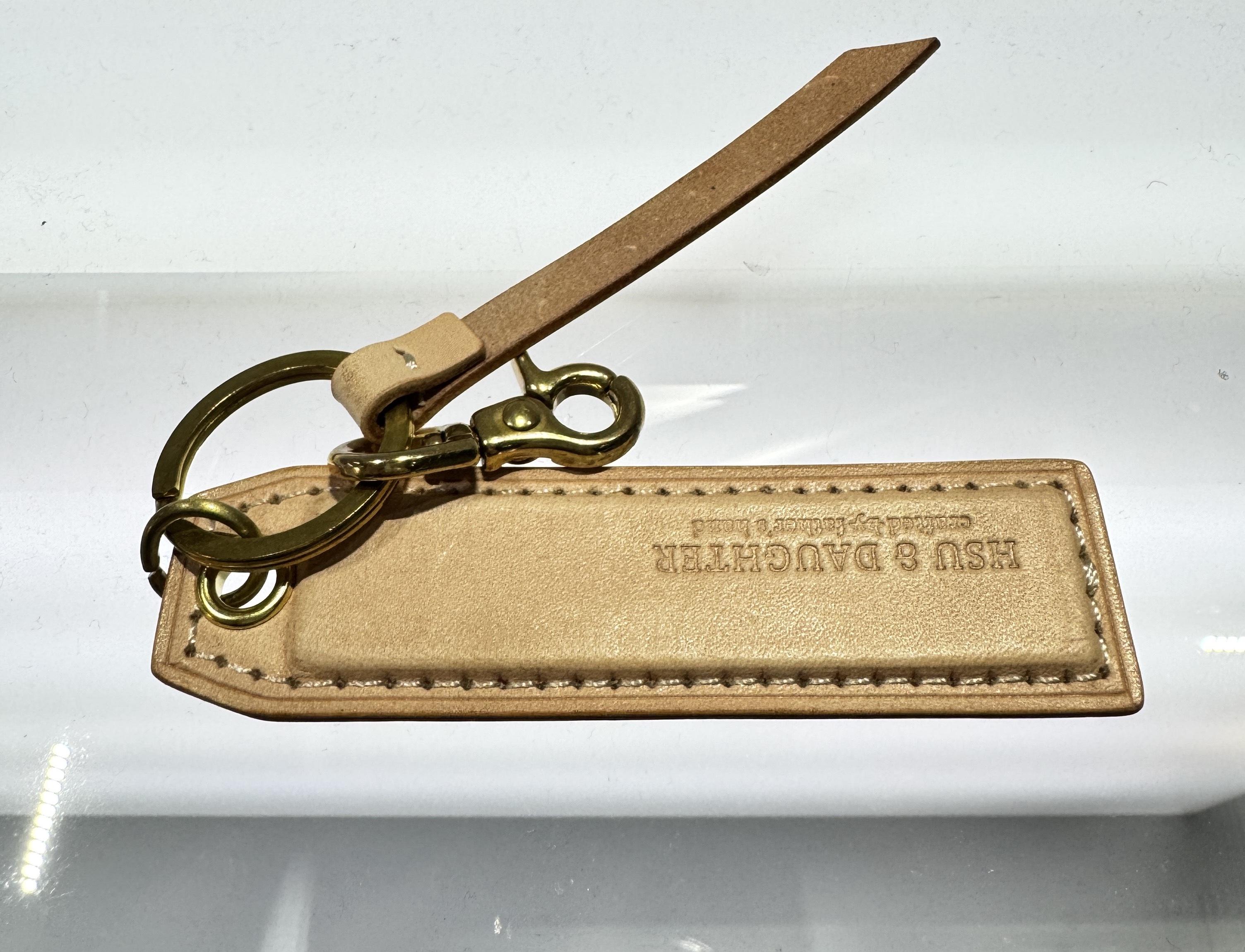 HSU & DAUGHTER 長型鑰匙圈-原皮色