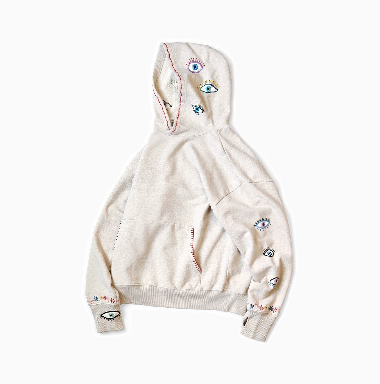 KAPITAL TOP FLEECE HOODED SWEATSHIRT (SPEAKEASY EMBROIDERY) - PRE ORDER ITEM (預訂中)
