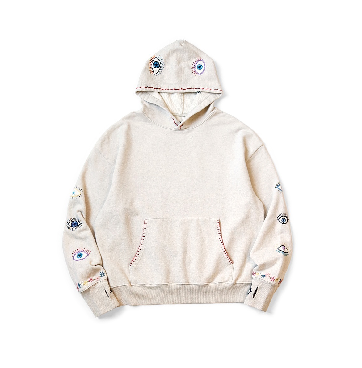 KAPITAL TOP FLEECE HOODED SWEATSHIRT (SPEAKEASY EMBROIDERY) - PRE ORDER ITEM (預訂中)