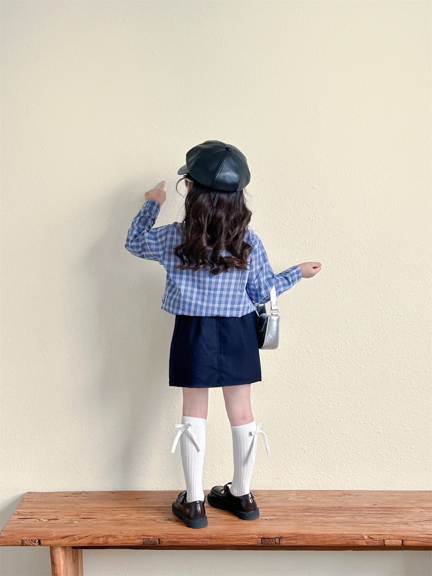 學院風復古花邊襯衫/西裝短褲裙