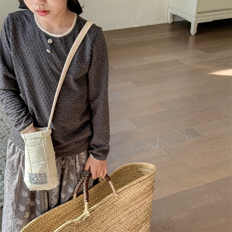 兩色格子滾邊上衣