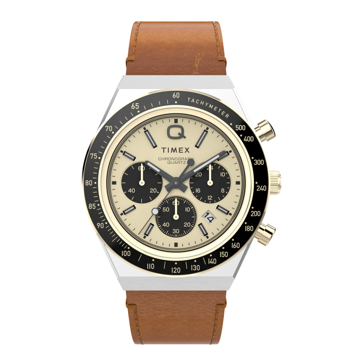 Q Timex Chronograph TW2W64400 40mm 復古款 皮帶石英錶