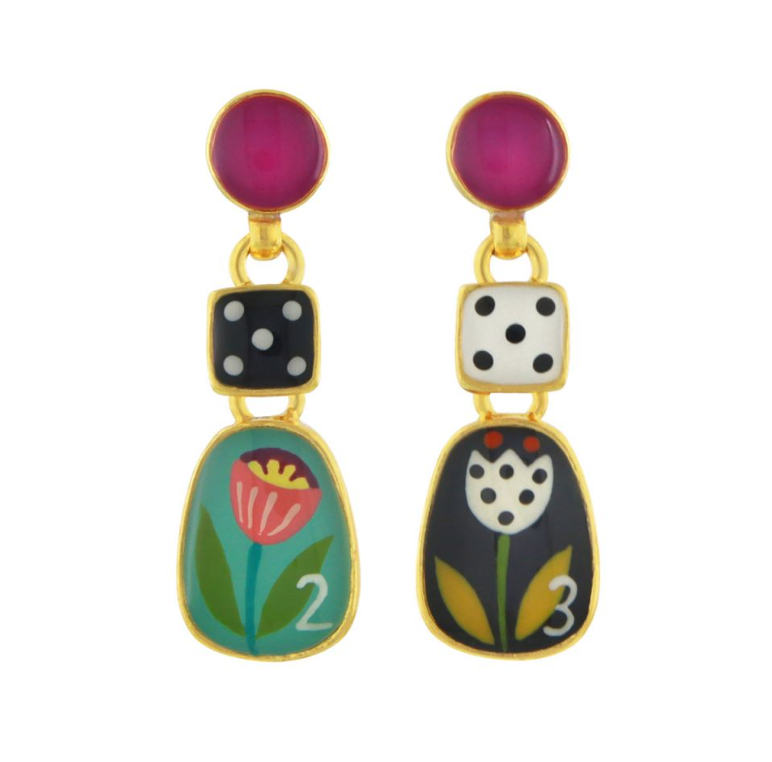 Taratata Jeu de l'oie stud earrings fantaisie - H24-01909-20M