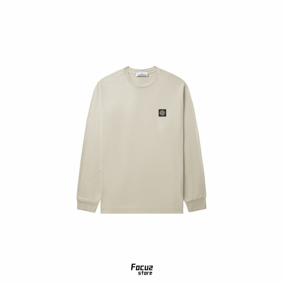 【Focus Store】預購 Stone Island Logo sweatshirt "Cracker Khaki" 卡其 Logo小方標衛衣