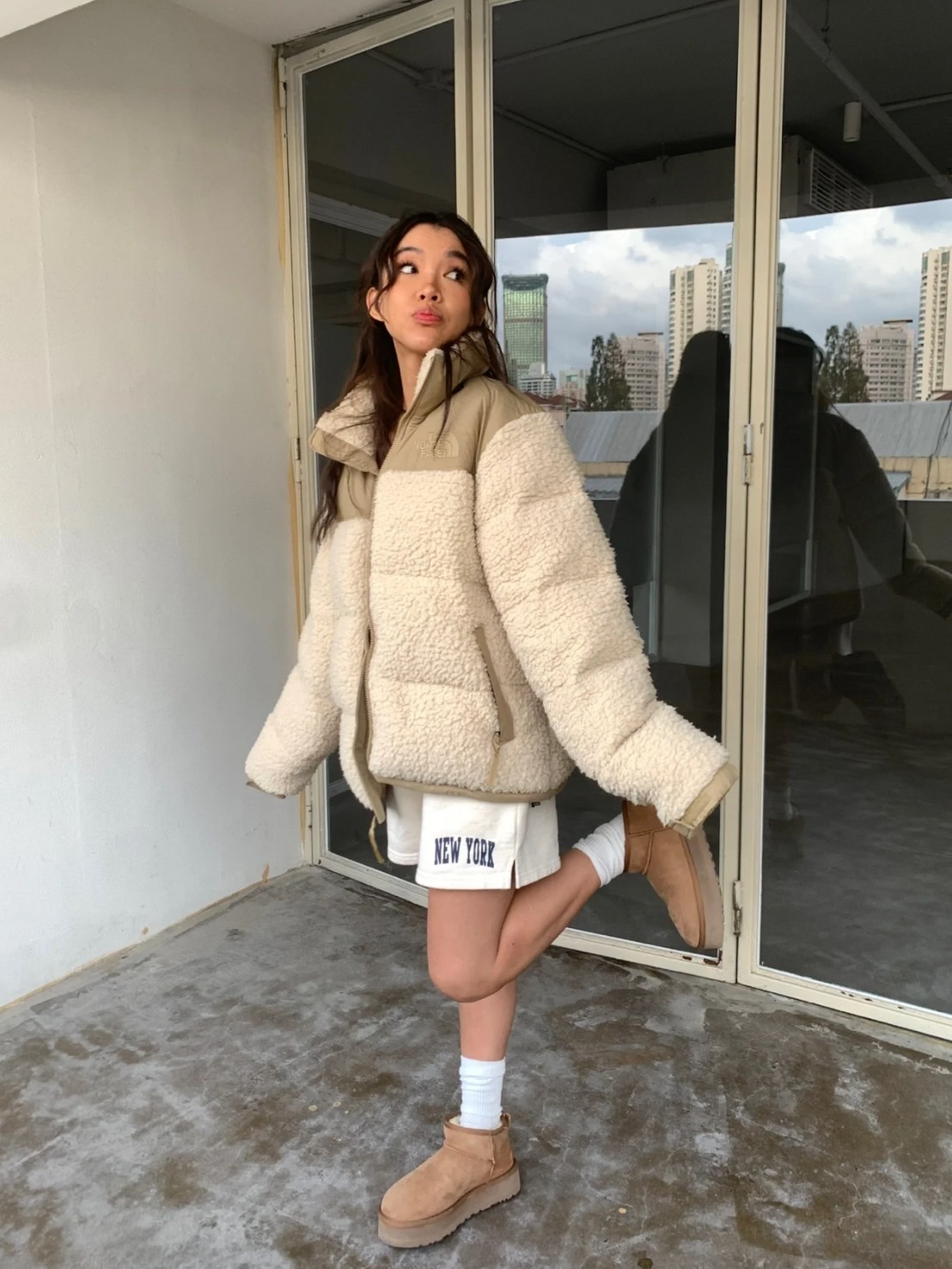 THE NORTH FACE NUPTSE 北臉 拼接LOGO 刺繡立領 羽絨服 NF0A5A84-RG1