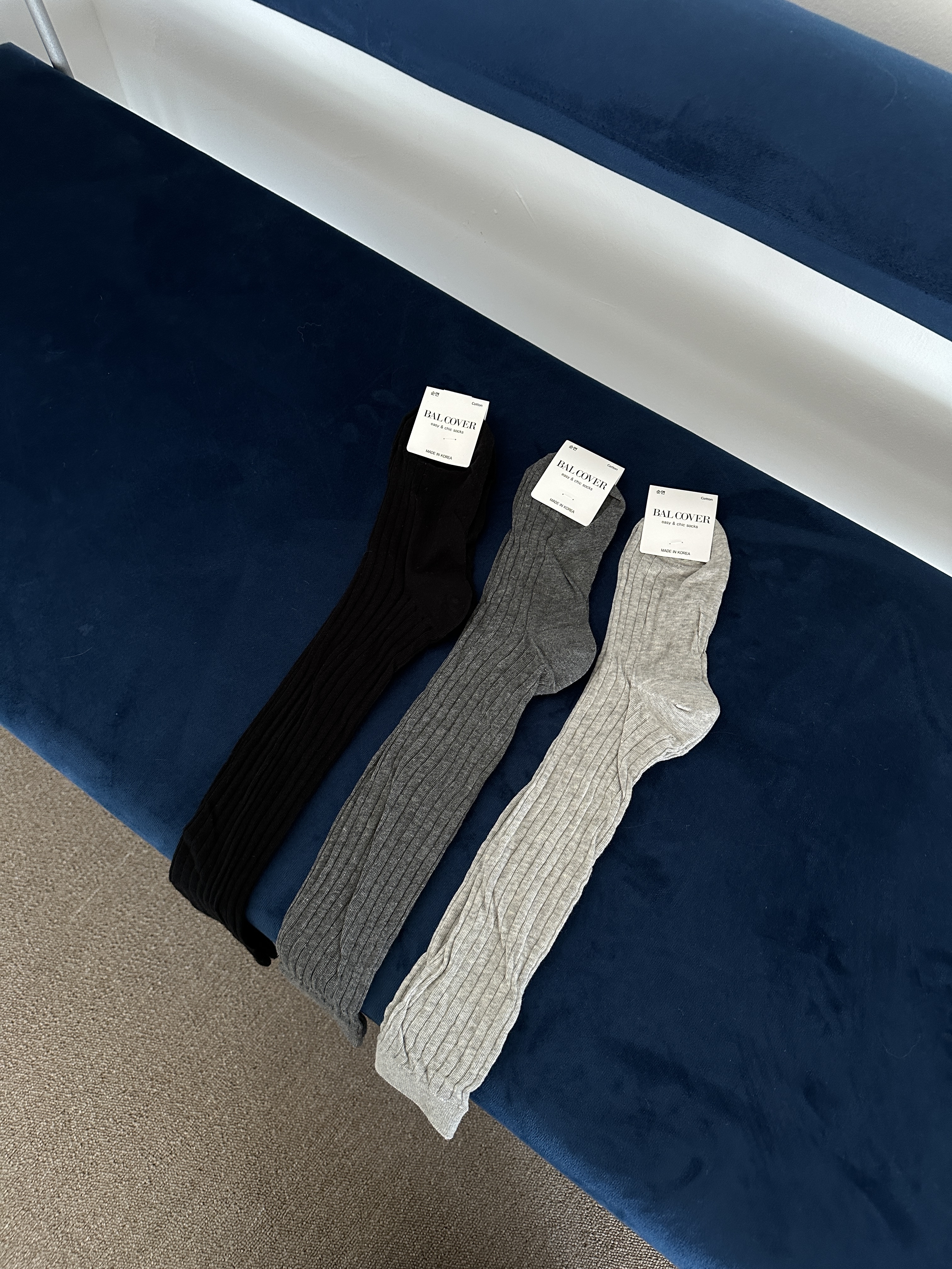 S03 韓製 微透細坑長襪 (4色)
