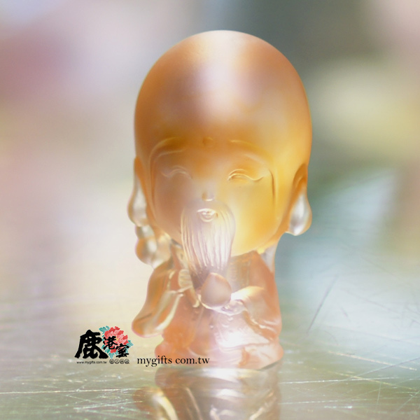 鹿港窯｜Q版南極仙翁 水晶琉璃擺飾 開運招財 福壽雙全 長壽之神 開運風水擺件