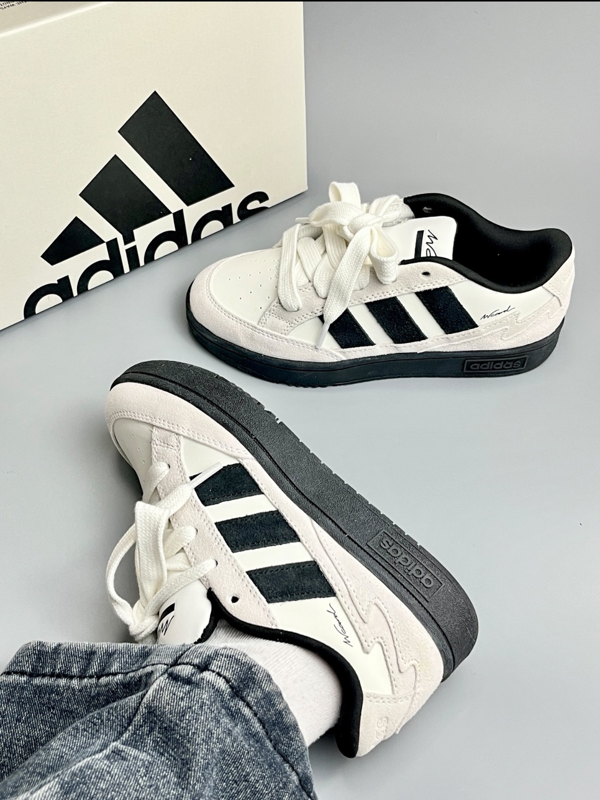 Adidas Wcard ADV 米灰色 黑白拼接 鋼琴黑 麂皮 復古 滑板鞋 IH0961/預購