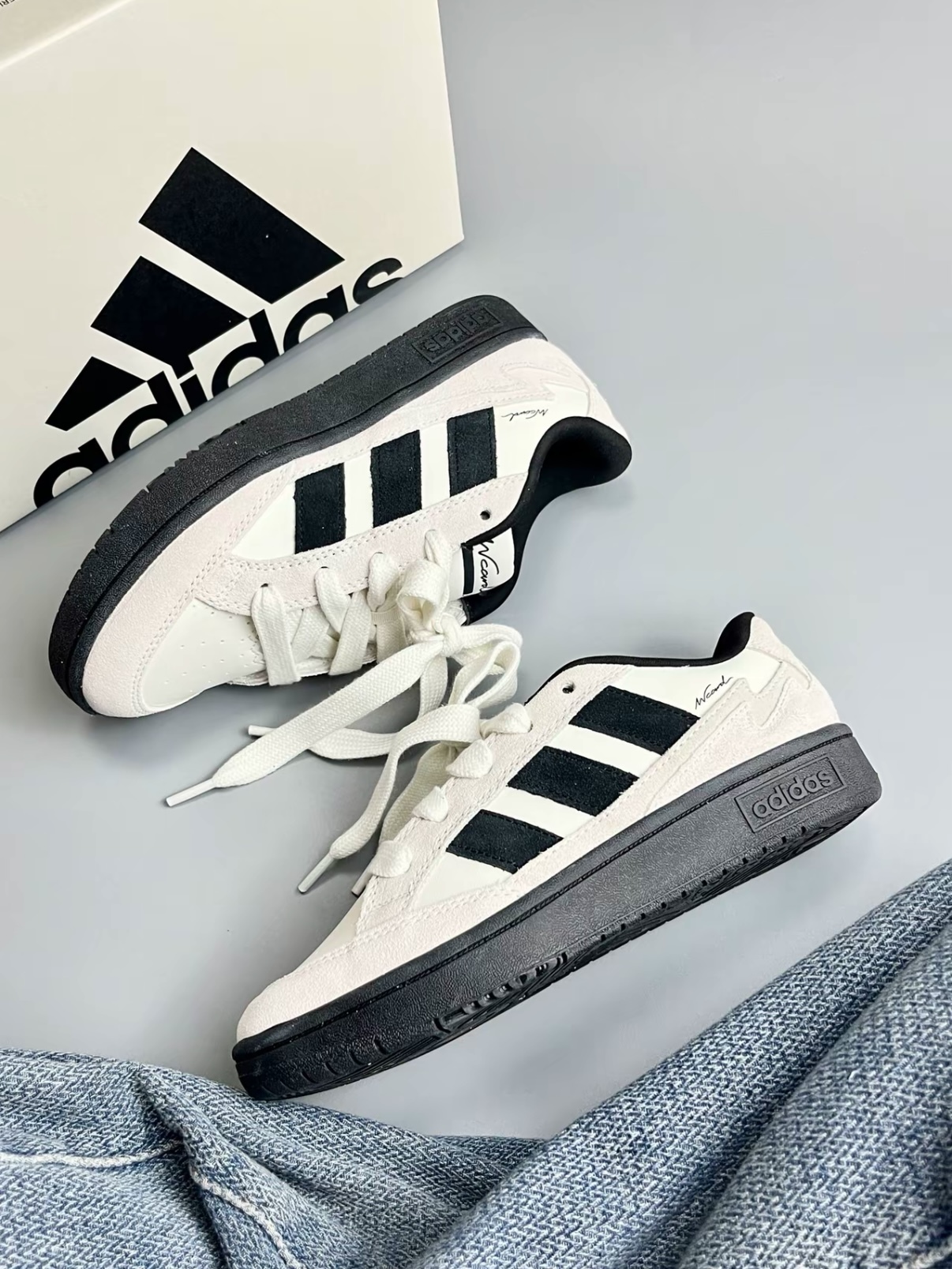 Adidas Wcard ADV 米灰色 黑白拼接 鋼琴黑 麂皮 復古 滑板鞋 IH0961/預購