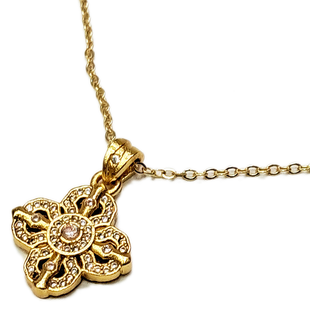 十字杵{鑲鑽}沙金項鍊【十方】154245