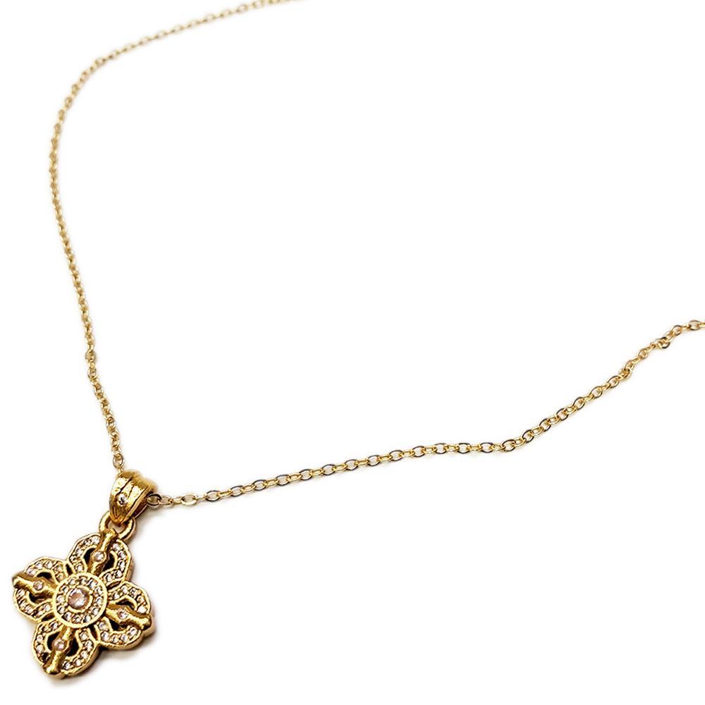 十字杵{鑲鑽}沙金項鍊【十方】154245