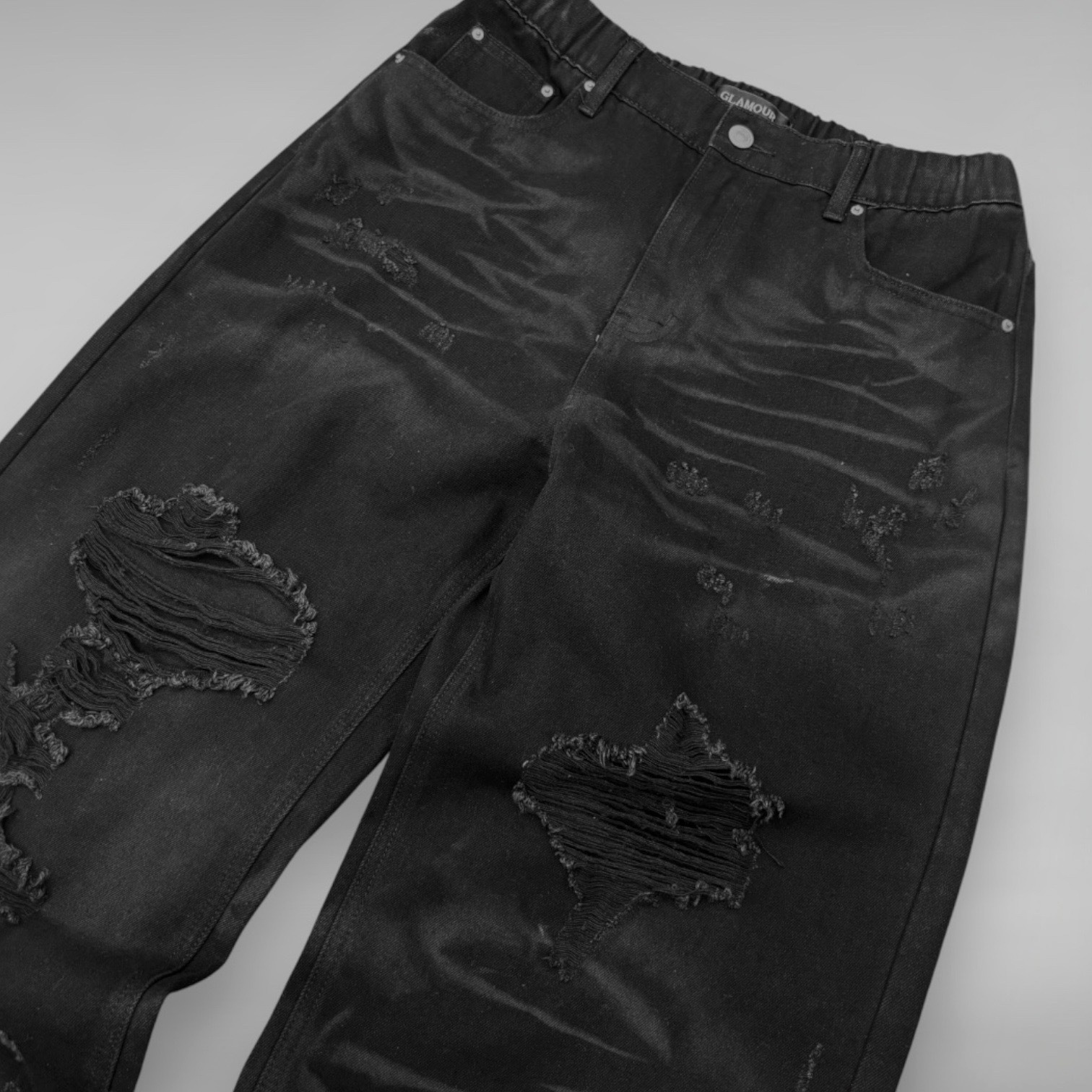 《B》暗黑髒髒刷破牛仔褲