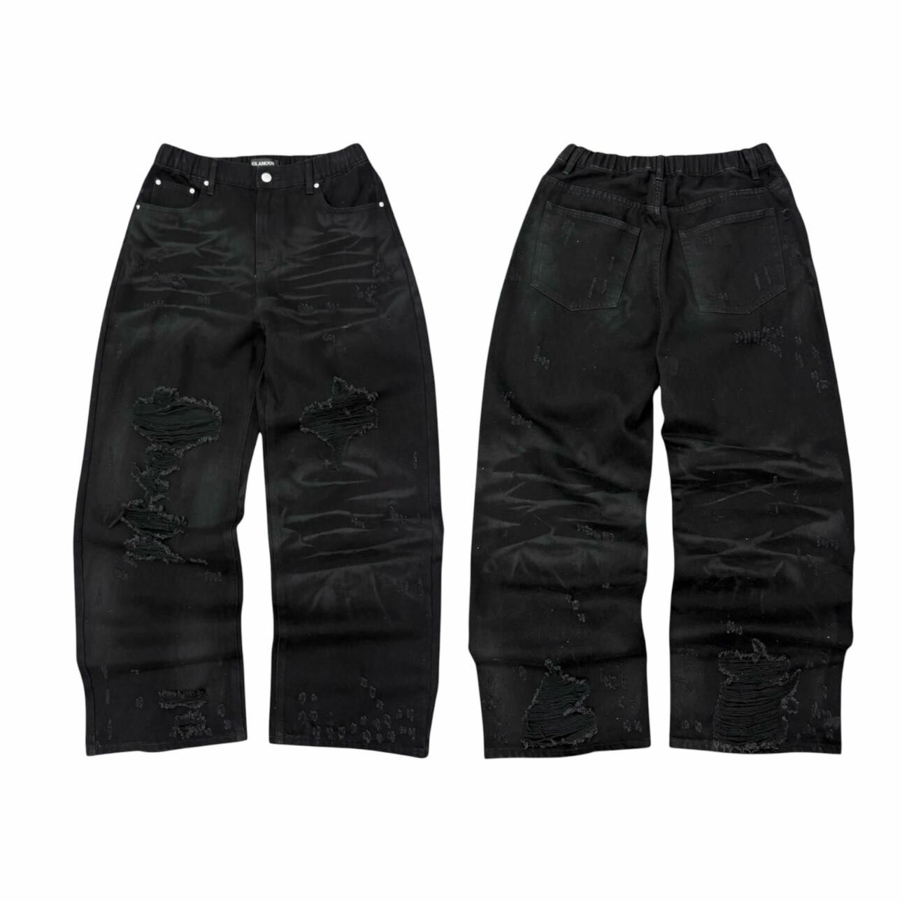 《B》暗黑髒髒刷破牛仔褲