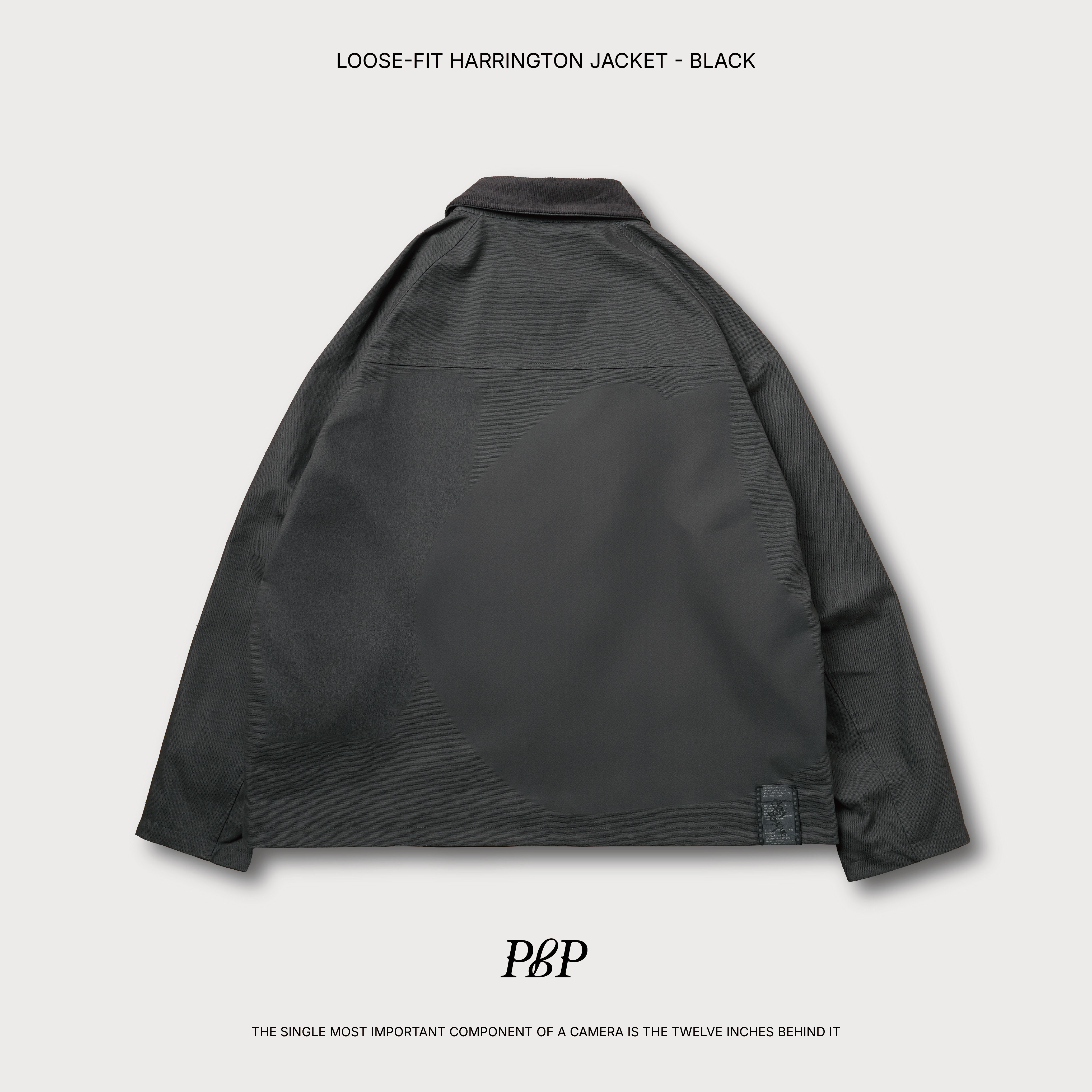 P.B.P - LOOSE-FIT HARRINGTON JACKET  - BLACK