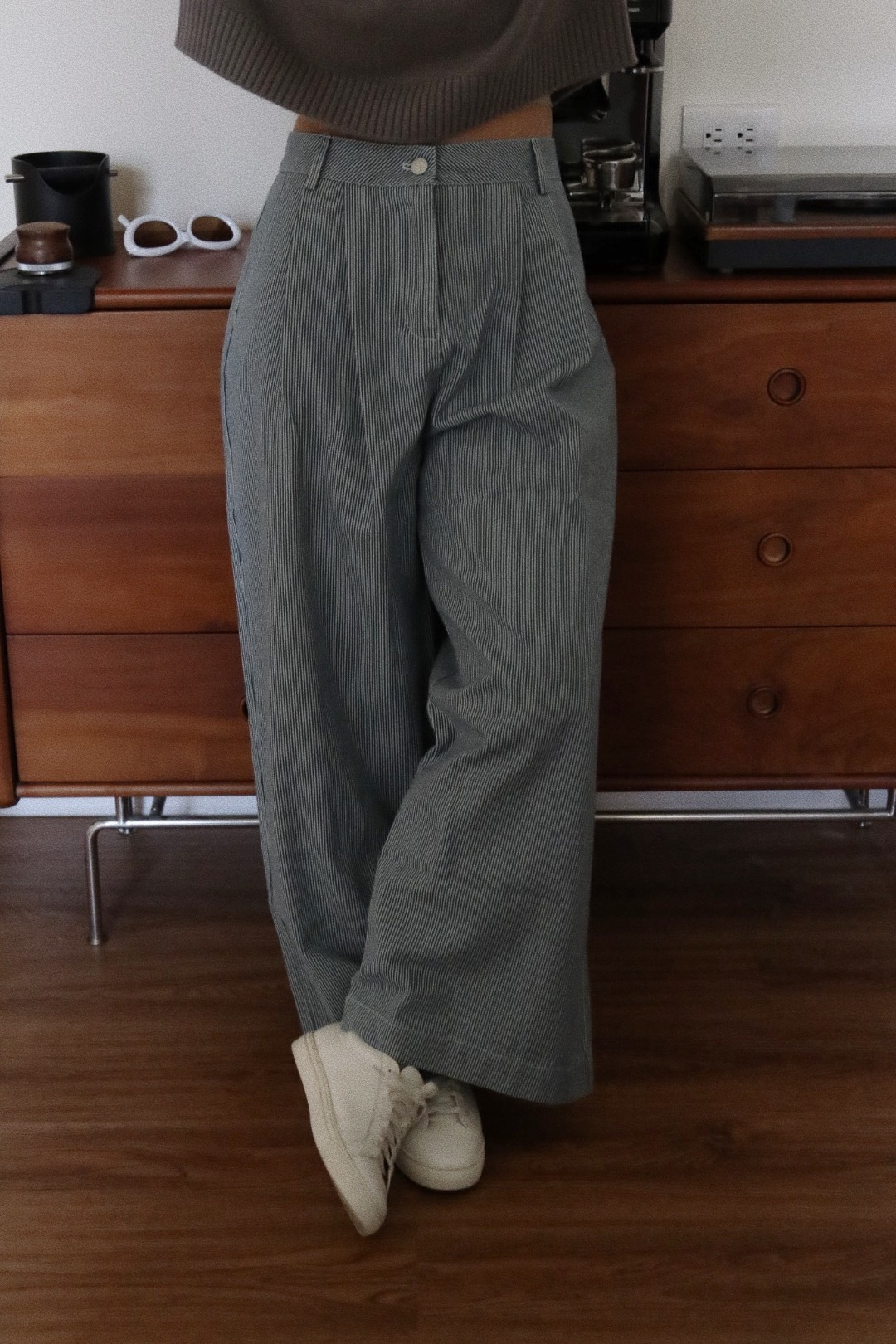 (現貨) NY27 不炸梨條紋牛仔寬褲 1 Color (S/M/L)