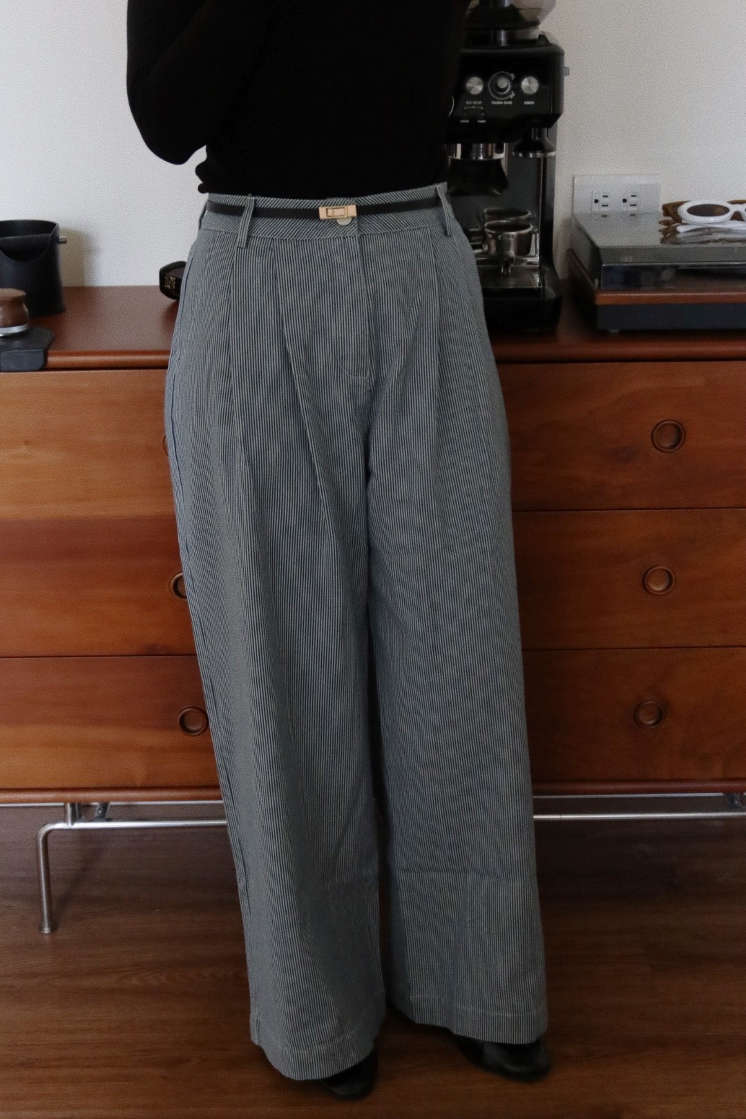 (現貨) NY27 不炸梨條紋牛仔寬褲 1 Color (S/M/L)