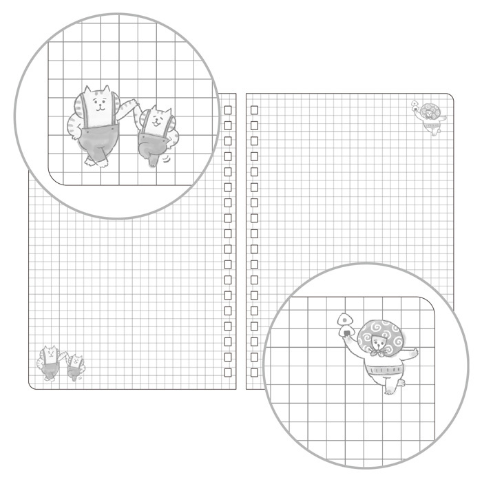 喵之助跳舞 B6 線圈筆記本｜日本Mind Wave