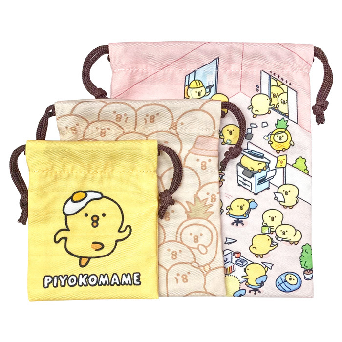 小豆雞 3入束口袋 收納袋｜日本Mind Wave