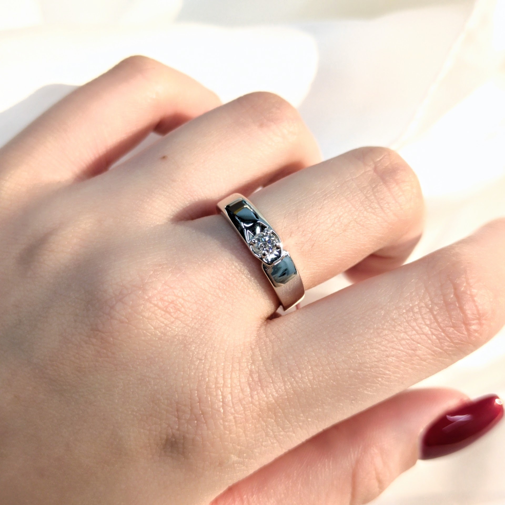 18K White Gold 0.298ct Diamond Wedding Rings