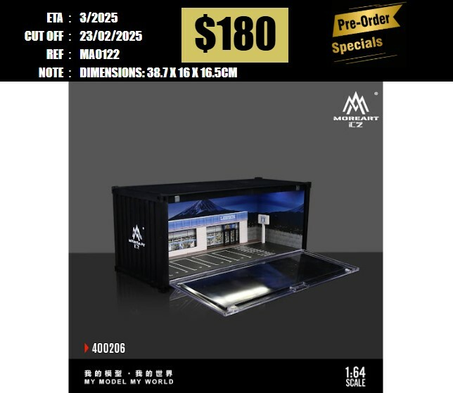PO-$180 * MOREART * 1:64 DIORAMA - CONTAINER LAWSON SUPERMARKET SCENE [OD21/01]