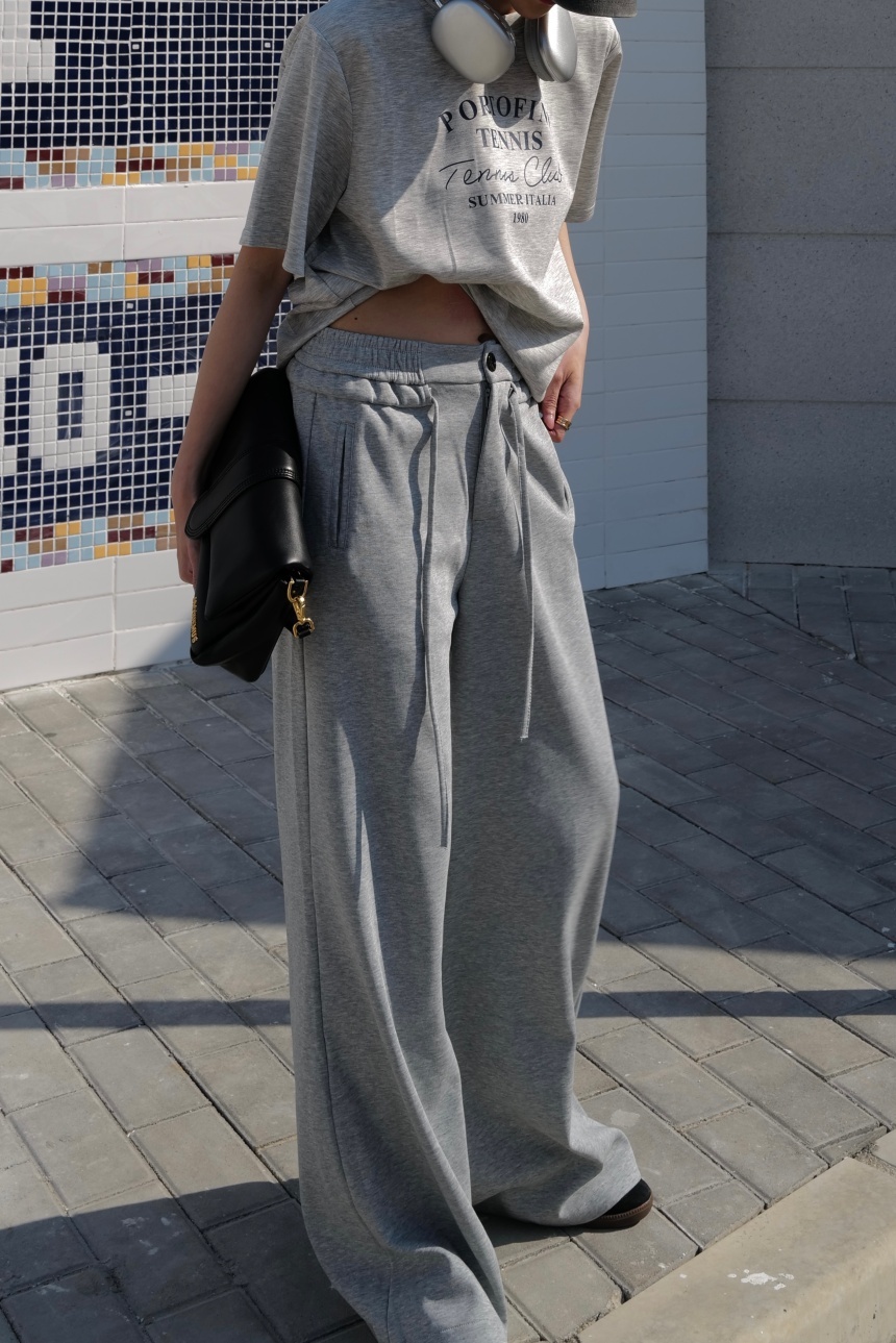 抽繩落地棉質落地褲*3色