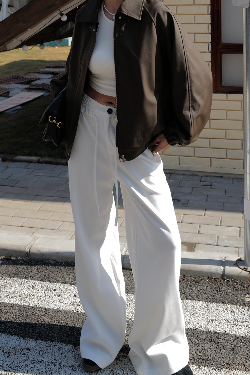 抽繩落地棉質落地褲*3色