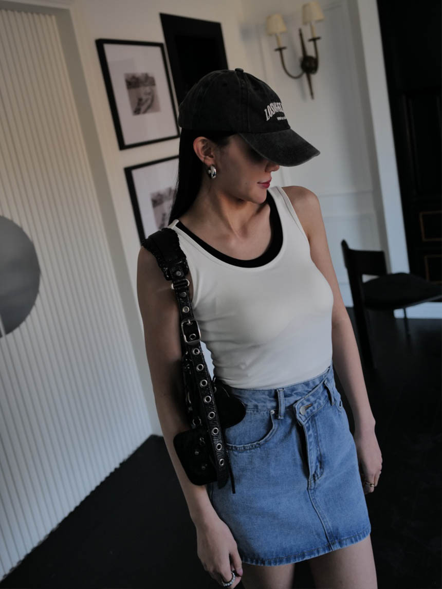 斜口二件式美背背心(附胸墊)*4色