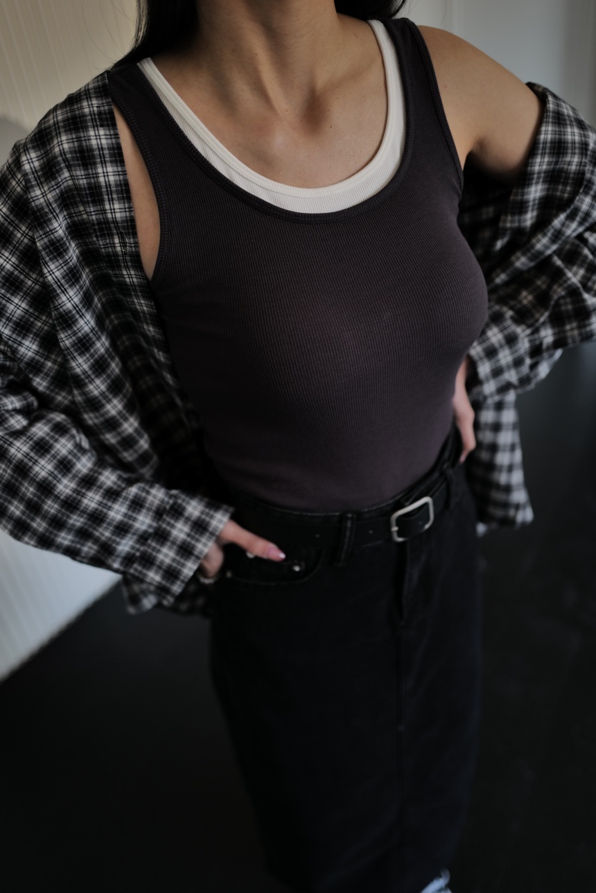 斜口二件式美背背心(附胸墊)*4色