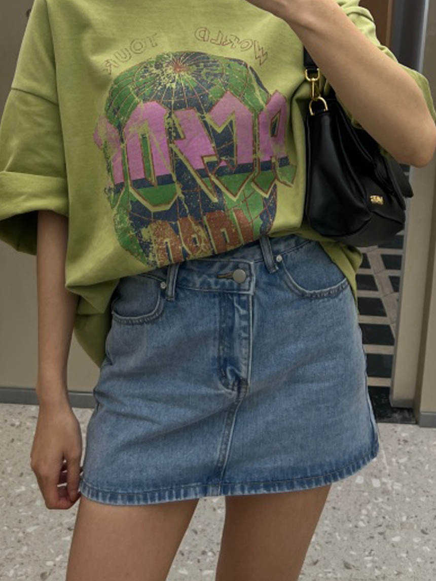 斜釦牛仔裙*2色