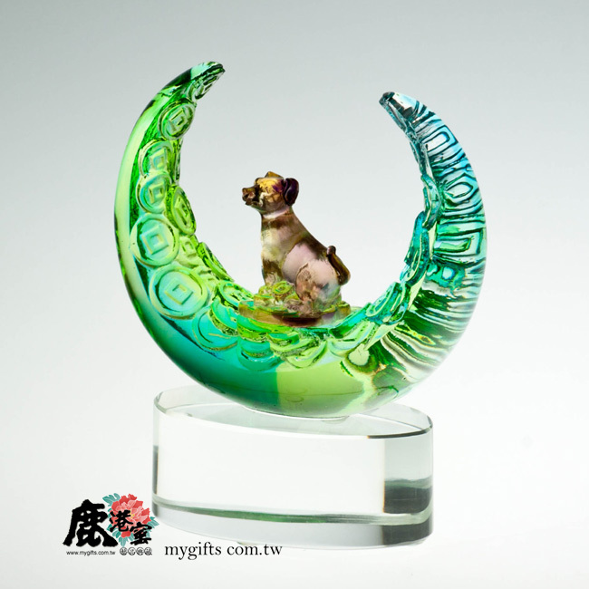 鹿港窯十二生肖琉璃擺飾｜鈴羊角造型｜傳承文化的璀璨藝術與吉祥祝福