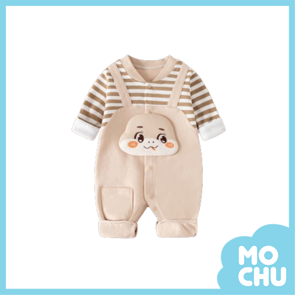 咖色條紋蛇長袖連身衣