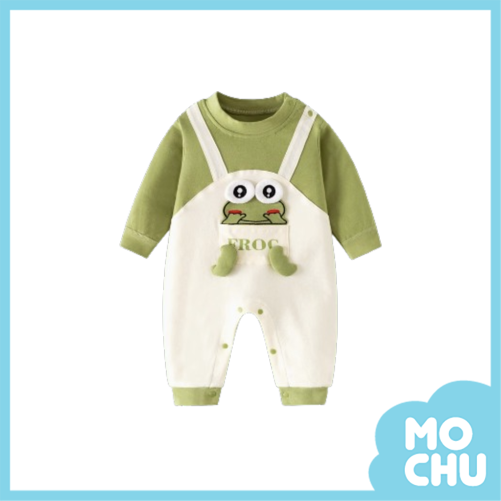 背帶小青蛙長袖連身衣