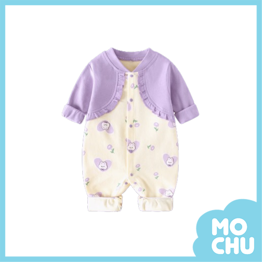 淑女愛心兔長袖連身衣