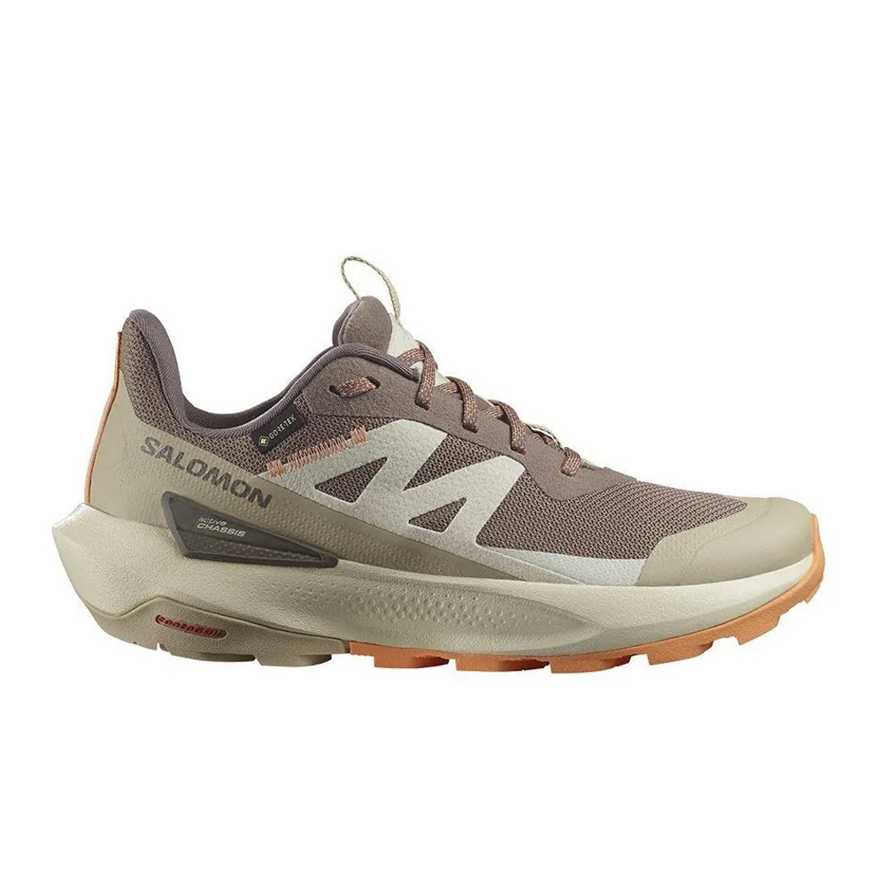 【SALOMON】女 ELIXIR ACTIV Goretex 低筒登山鞋 獵鷹棕/灰/橘 / L47456400