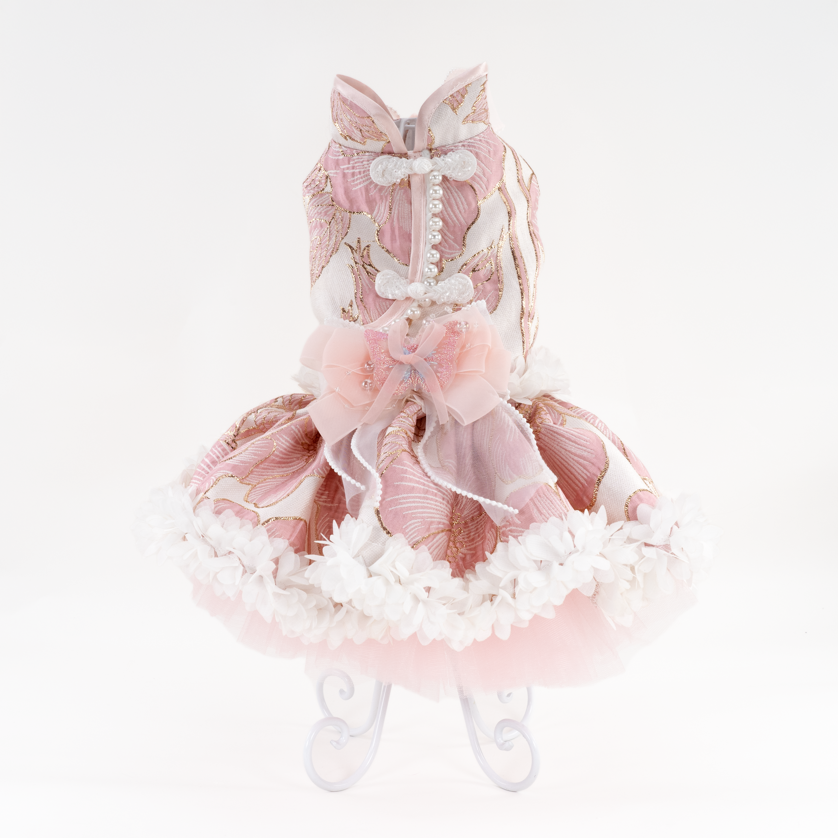 CNY Peach Damask Dress