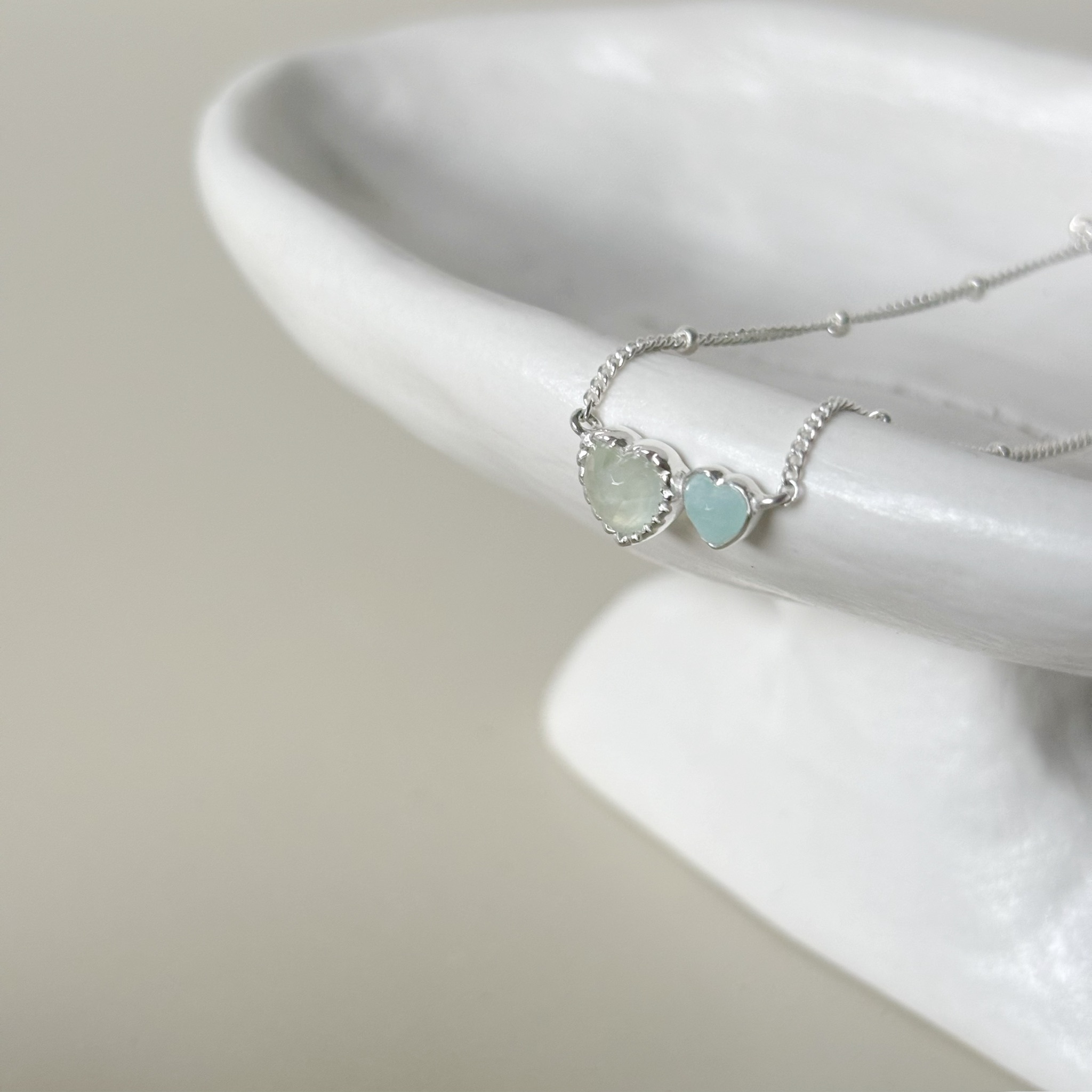 Double heart葡萄天河石項鍊