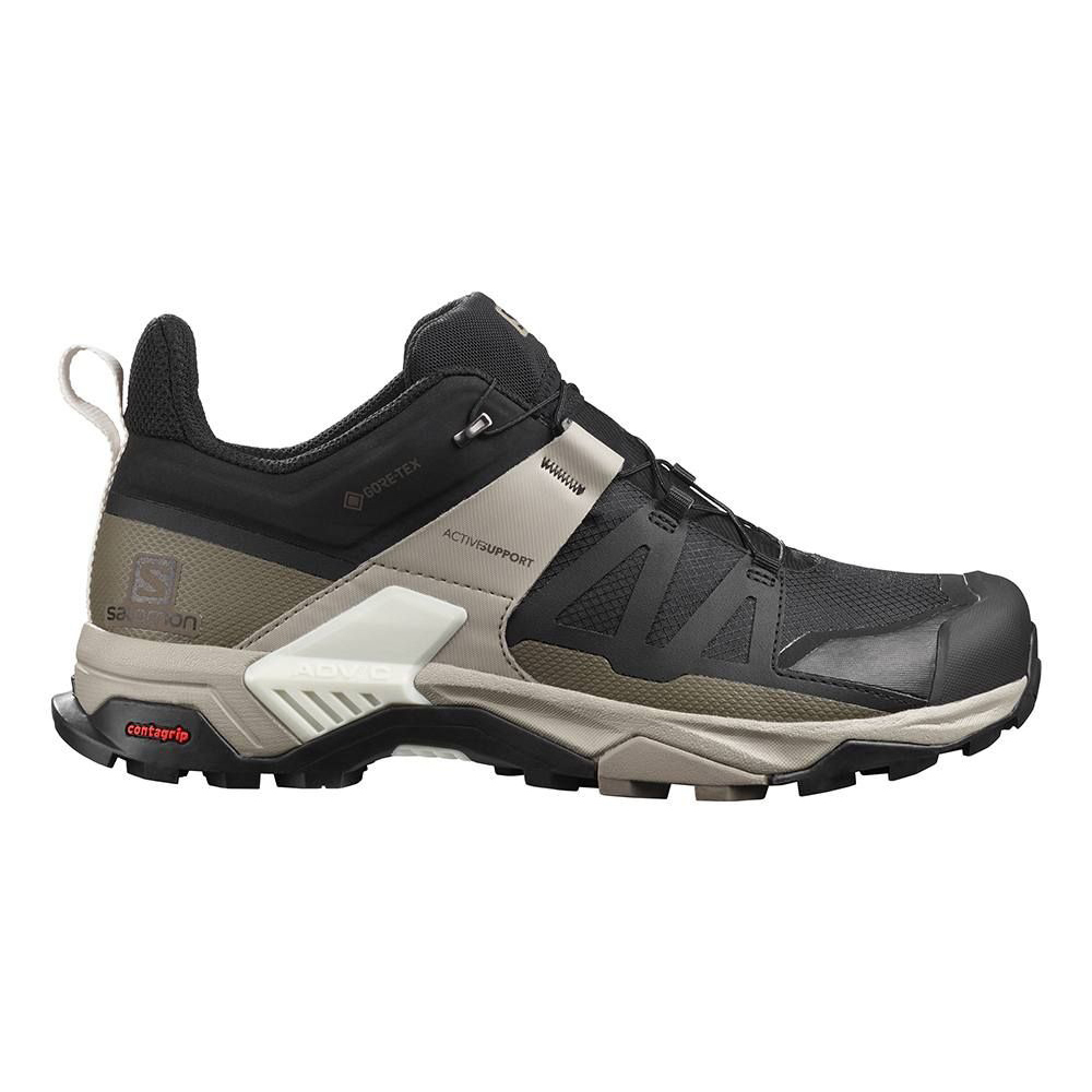 【SALOMON】男 X ULTRA 4 Goretex 低筒登山鞋 黑/復古卡其/香草白-L41288100