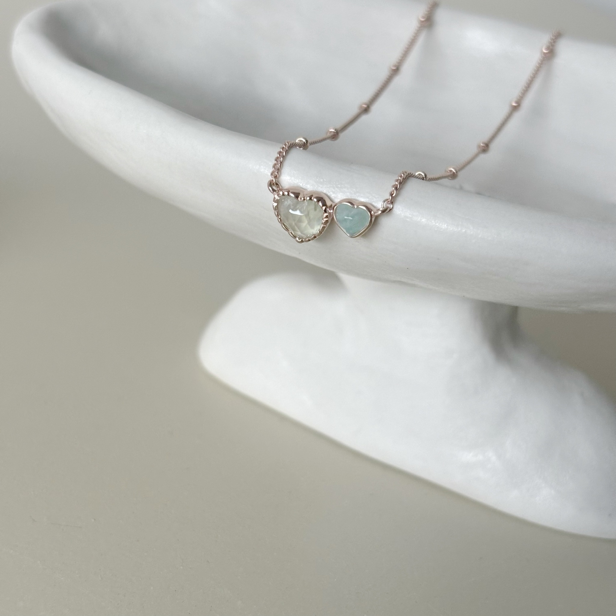 Double heart葡萄天河石項鍊