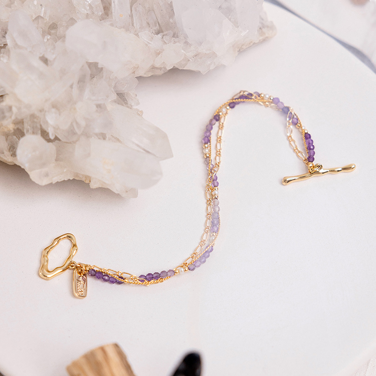 二月誕生石 • 薰衣草 • 等待愛情 – 紫水晶 – 手鍊