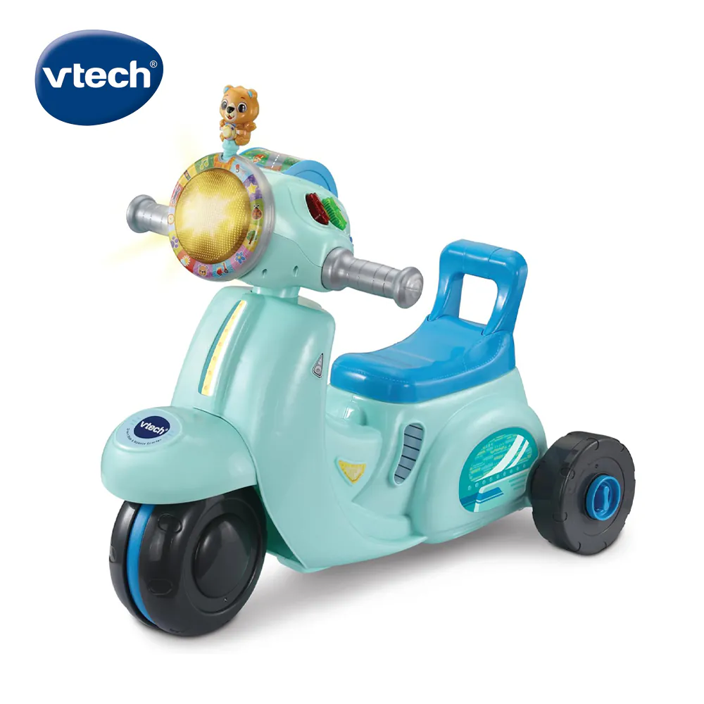《 英國 Vtech 》 Vtech 2合1嚕嚕摩托車 - 藍綠色