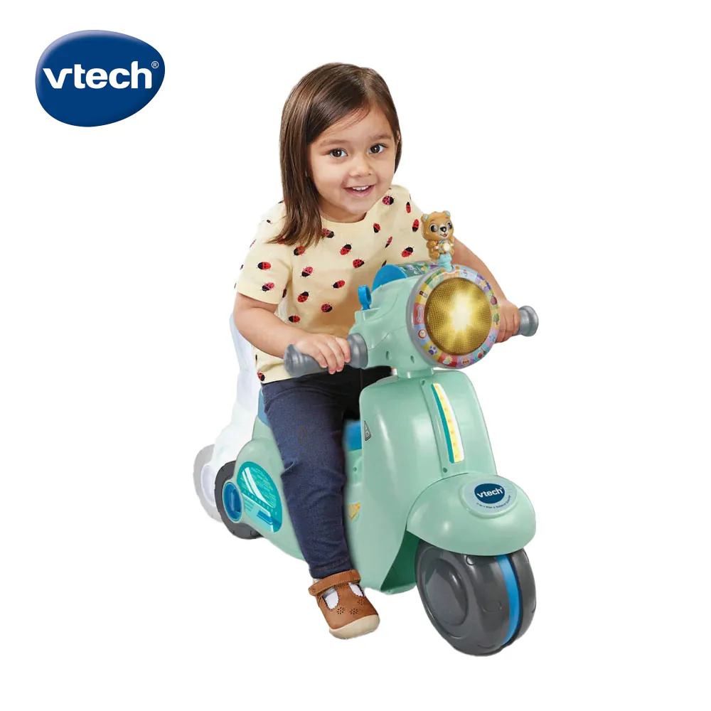 《 英國 Vtech 》 Vtech 2合1嚕嚕摩托車 - 藍綠色